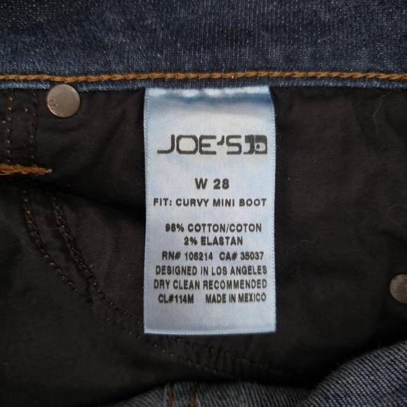 Joe’s Jeans Curvy Mini Boot Dark Wash Stretch Everleight Denim Jeans 28 - Picture 8 of 10
